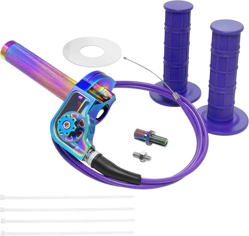 JXPANG مجموعة دواسة دراجة نارية، 7/8" مقابض دواسة سريعة مع كابل دواسة من سبائك الألمنيوم عالمي لـ CRF KLX SSR TTR 110 125 150 250cc دراجة ترابية ATV دراجة صغيرة - Image 1